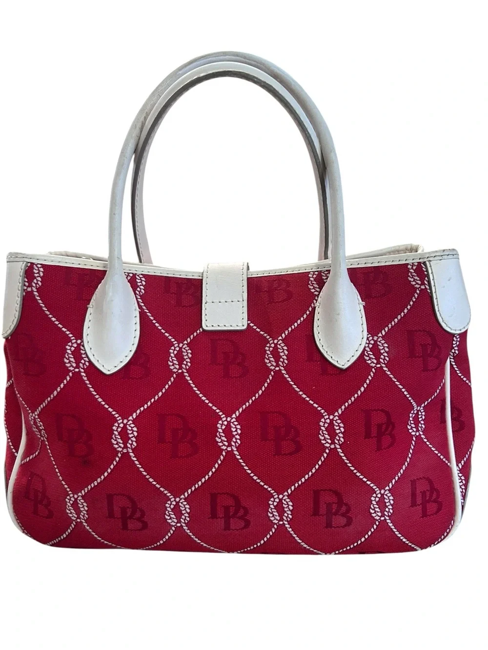 Dooney & Bourke Vintage Florentine bag with red canvas and white leather trim